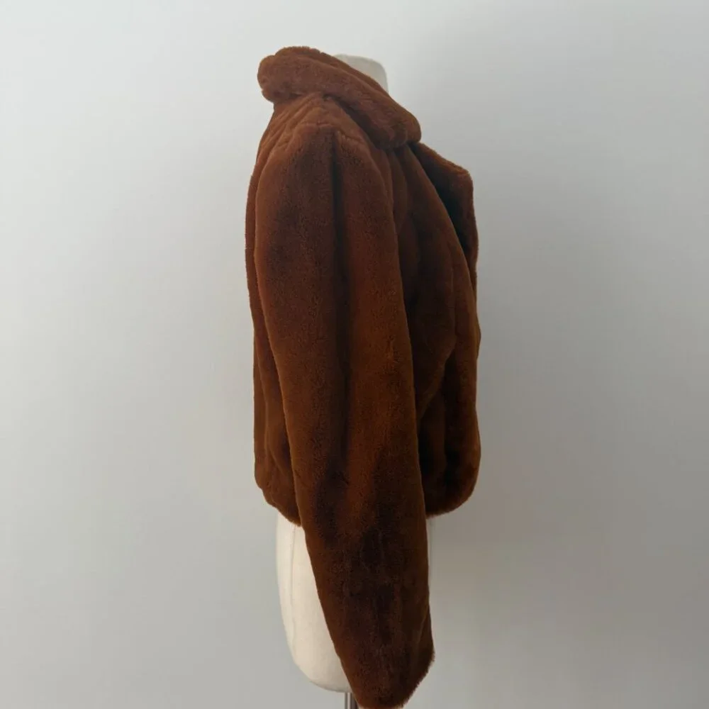 Blank NYC Silent Faux Fur Coat NWOT Nutmeg Size XS